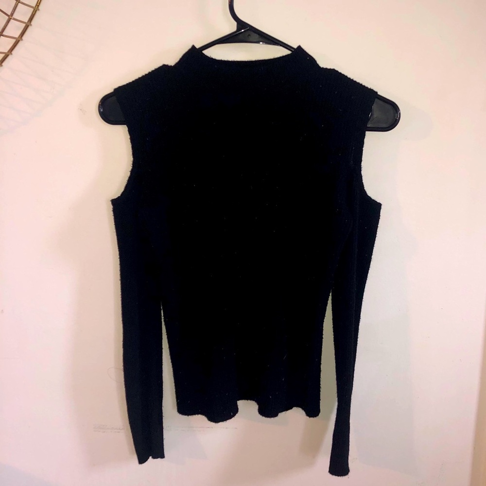 Black Cold Shoulder Sweater